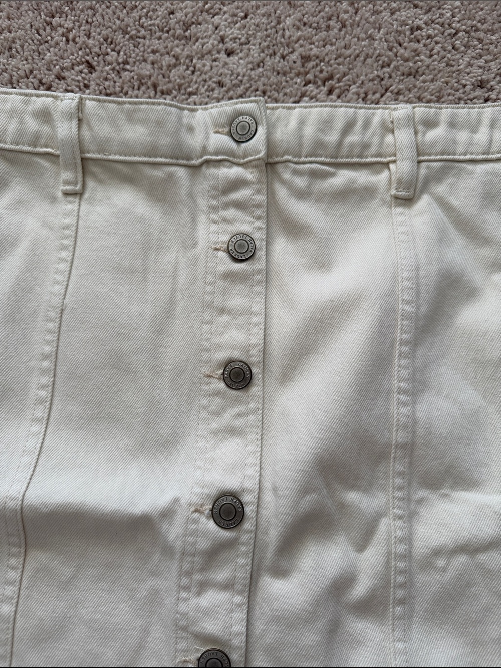 Ralph Lauren Cream Button-Front Mini Skirt - Picture 4 of 6